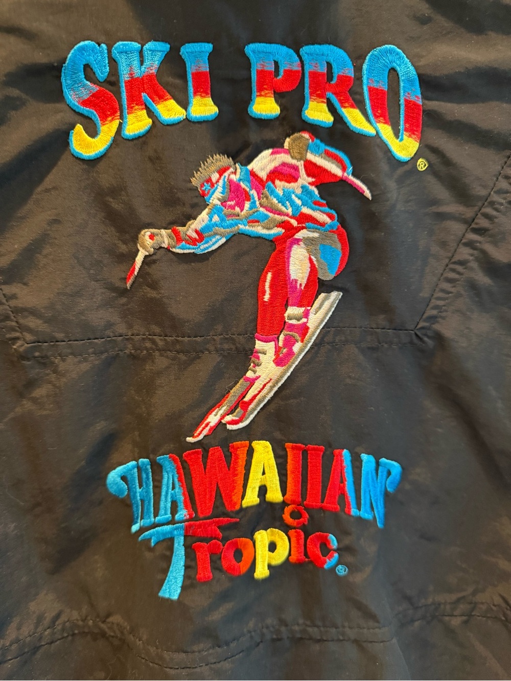 Vintage 90s Ski Pro Hawaiian Tropic Skiing Jacket Embroidered Windbreaker Size S